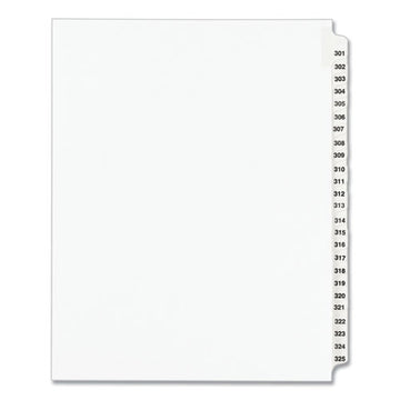 Avery® Preprinted Legal Exhibit Side Tab Index Dividers, Avery Style, 25-tab, 301 To 325, 11 X 8.5, White, 1 Set, (1342) freeshipping - TVN Wholesale